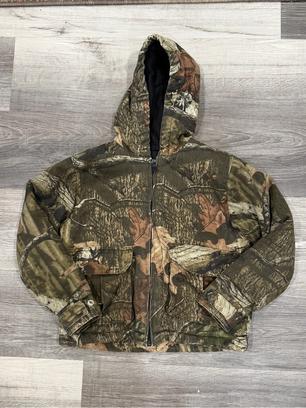 Mossy Oak Break Up Infinity Youth Size 6/7 Full Zip Camo Jacket Hunting Outdoors